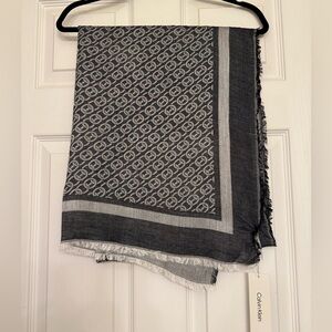 Calvin Klein Black and Gray Scarf